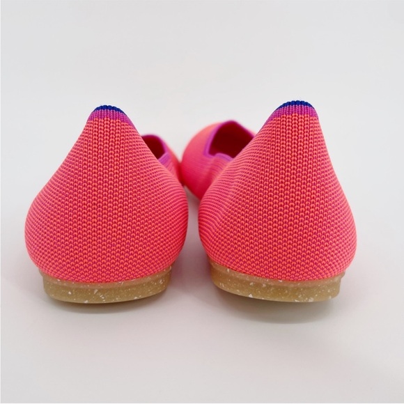 Rothy’s Tropical Pink Round Toe Flats Neon Hot Bright Vibrant Pink - Picture 4 of 4